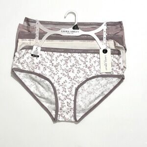 LAURA ASHLEY 5 PACK SOFT COTTON HIPSTER PANTIES L ASSORTED TAG FREE FLORAL SOLID